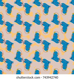 New colorful seamless pattern with doodle heart.