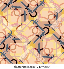 New colorful seamless pattern with doodle heart.