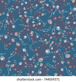 New colorful seamless pattern with doodle heart.