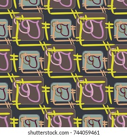New colorful seamless pattern with doodle heart.