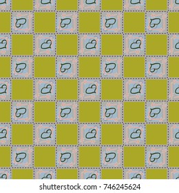 New colorful seamless pattern with doodle heart.