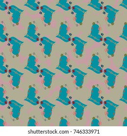 New colorful seamless pattern with doodle heart.