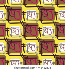 New colorful seamless pattern with doodle heart.