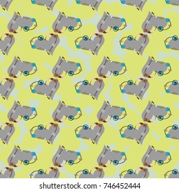 New colorful seamless pattern with doodle heart.