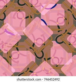 New colorful seamless pattern with doodle heart.