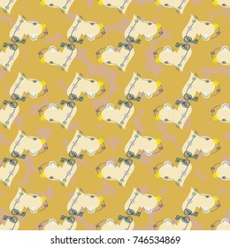 New colorful seamless pattern with doodle heart.
