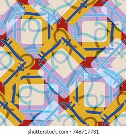 New colorful seamless pattern with doodle heart.