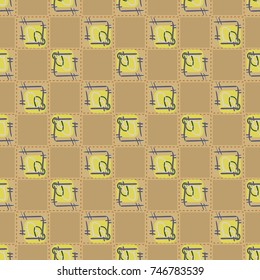 New colorful seamless pattern with doodle heart.