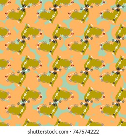 New colorful seamless pattern with doodle heart.