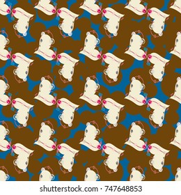 New colorful seamless pattern with doodle heart.