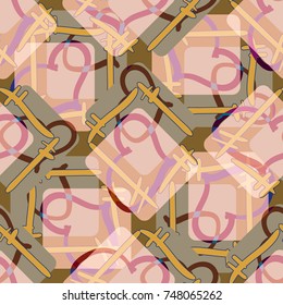 New colorful seamless pattern with doodle heart.
