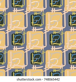 New colorful seamless pattern with doodle heart.
