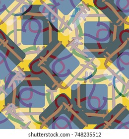 New colorful seamless pattern with doodle heart.