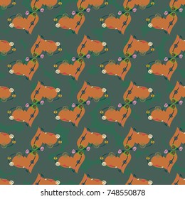 New colorful seamless pattern with doodle heart.