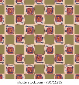 New colorful seamless pattern with doodle heart.