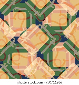 New colorful seamless pattern with doodle heart.