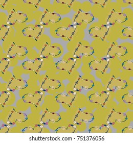 New colorful seamless pattern with doodle heart.