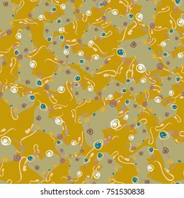 New colorful seamless pattern with doodle heart.