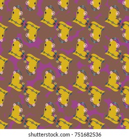New colorful seamless pattern with doodle heart.