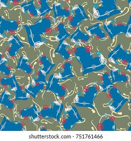 New colorful seamless pattern with doodle heart.