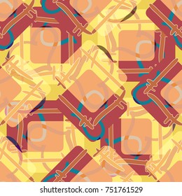 New colorful seamless pattern with doodle heart.