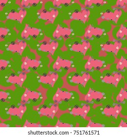 New colorful seamless pattern with doodle heart.