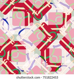New colorful seamless pattern with doodle heart.
