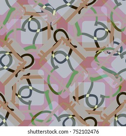 New colorful seamless pattern with doodle heart.