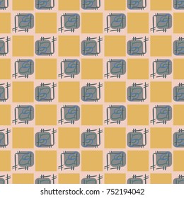 New colorful seamless pattern with doodle heart.