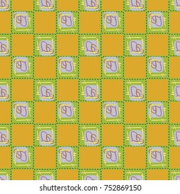 New colorful seamless pattern with doodle hearts.
