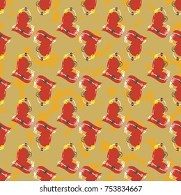 New colorful seamless pattern with doodle heart.