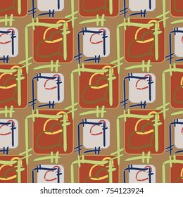 New colorful seamless pattern with doodle heart.