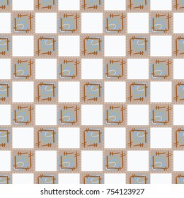 New colorful seamless pattern with doodle heart.