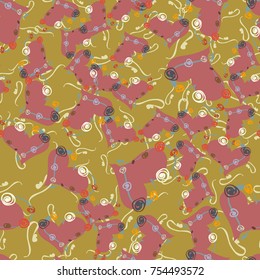 New colorful seamless pattern with doodle heart.