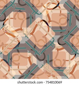 New colorful seamless pattern with doodle heart.