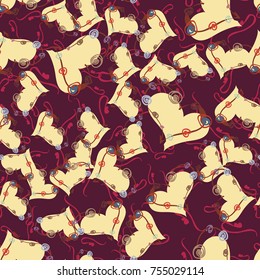 New colorful seamless pattern with doodle heart.