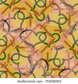 New colorful seamless pattern with doodle heart.