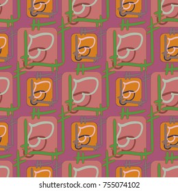 New colorful seamless pattern with doodle heart.