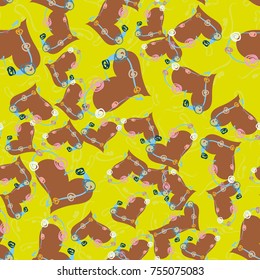 New colorful seamless pattern with doodle heart.
