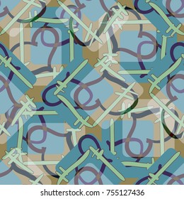 New colorful seamless pattern with doodle heart.