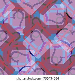 New colorful seamless pattern with doodle heart.
