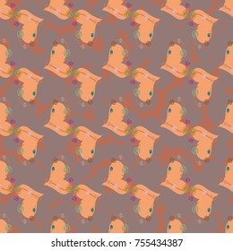 New colorful seamless pattern with doodle heart.