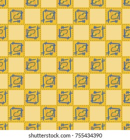 New colorful seamless pattern with doodle heart.