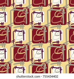New colorful seamless pattern with doodle heart.