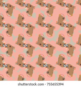New colorful seamless pattern with doodle heart.