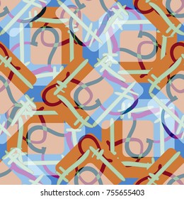 New colorful seamless pattern with doodle heart.