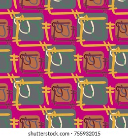 New colorful seamless pattern with doodle heart.