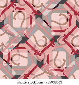 New colorful seamless pattern with doodle heart.