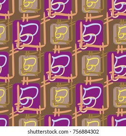 New colorful seamless pattern with doodle heart.