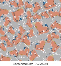 New colorful seamless pattern with doodle heart.